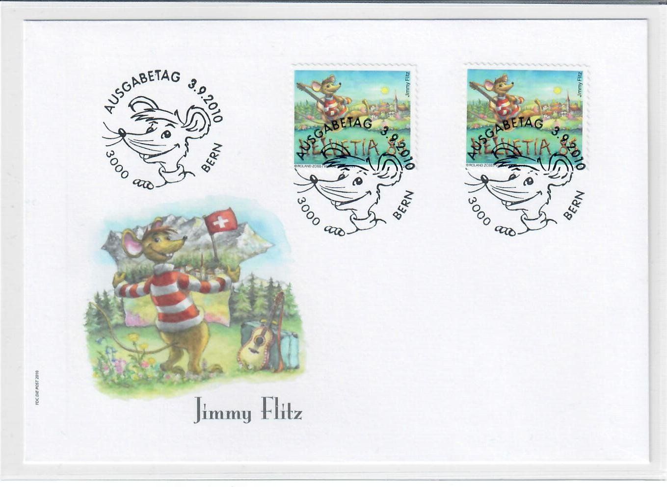 Tutti i francobolli: 2010 Sondermarke Jimmy Flitz Combo FDC – Usato da Utzigen venduto da a8b9c0