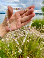 Citrine Amethyst Rose Quartz Necklace - Gold Plated Silver