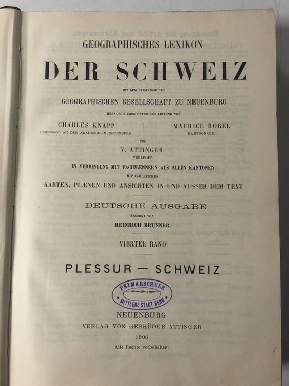 Geographisches Lexikon der Schweiz, 1906 Kaufen auf Ricardo