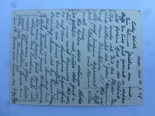 Cartoline postali: Ansichtskarte Chalet Sans Souci Arosa – Usato da Walkringen venduto da Casablanca777 1
