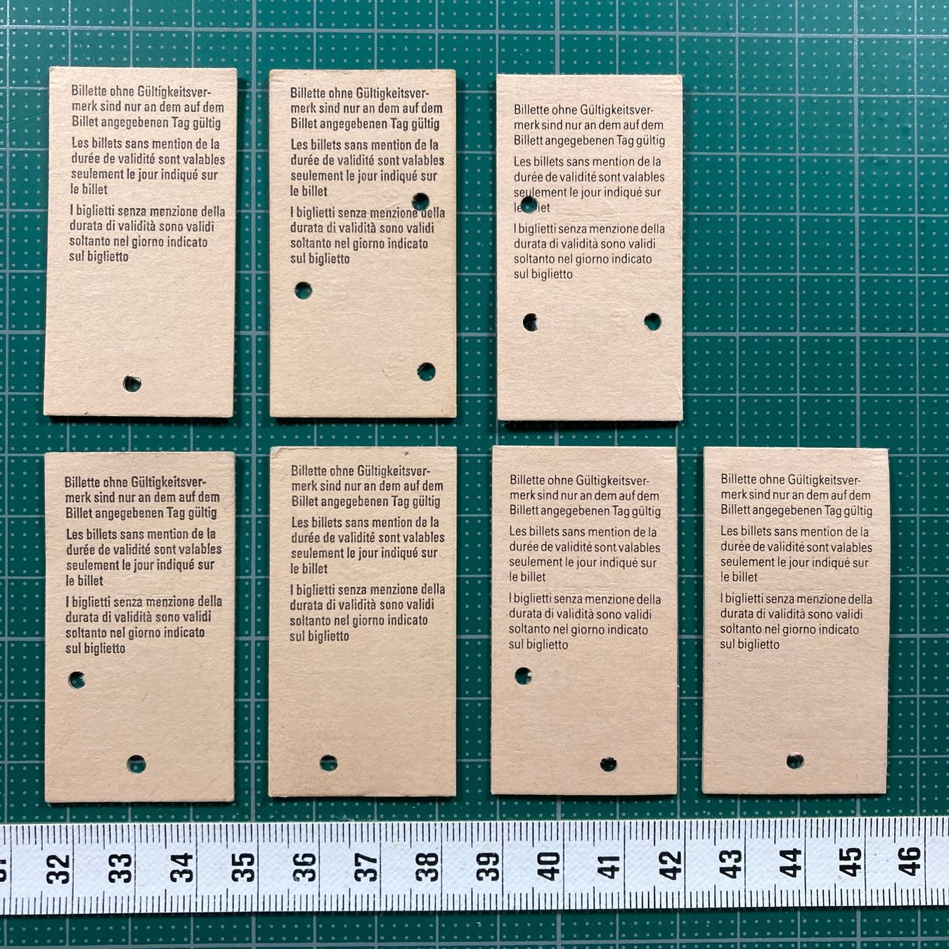 Tickets: Ab Aarberg, 7 Edmondsonsche Bahn Billette, SBB, 1984 – Gebraucht aus Lenzburg von fh1 1