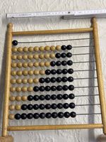 Antiker Rechenschieber, Holz, Schule,