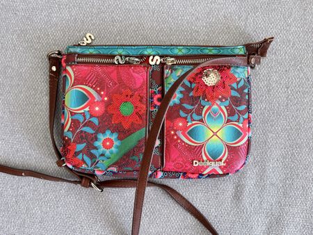 Desigual crossbody bag with floral print, cute! Used.