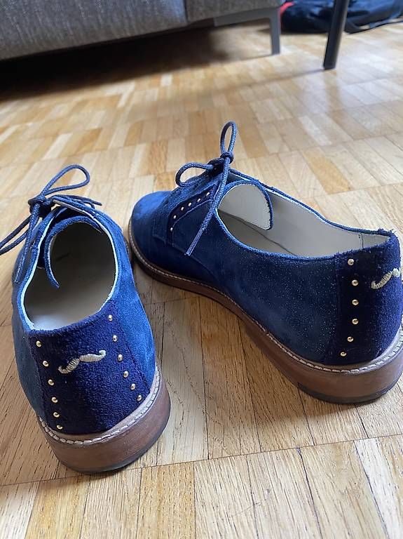 Scarpe da donna: Derbies Mr Moustache taille 37 paillettes bleues – Usato da Les Acacias venduto da iguillermin 1