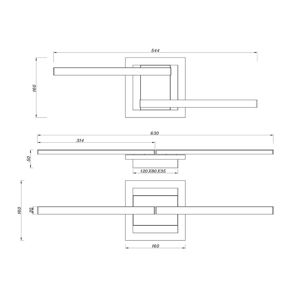 Kronleuchter & Deckenlampen: LED Deckenleuchte, Flach, 55 cm x 16 cm – Neu und originalverpackt aus Kreuzlingen von Smart-Light 9