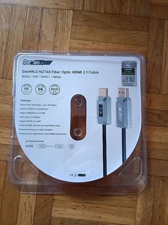 CL3-zertifiziertes Glasfaser HDMI 2.1 Kabel 10m – 48Gbps, 8K60Hz, 4K120Hz, EARC, HDCP 2.2/2.3