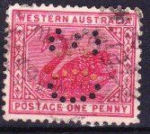 Timbre rare Australie Occidentale - 1890 - Obl. Perf.