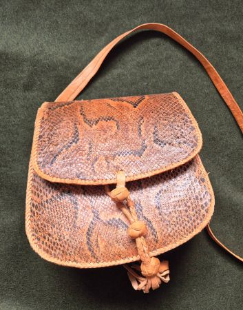 TASCHE BAG LEDER UNIKAT VINTAGE ANIMAL PRINT LEDERTASCHE TOP