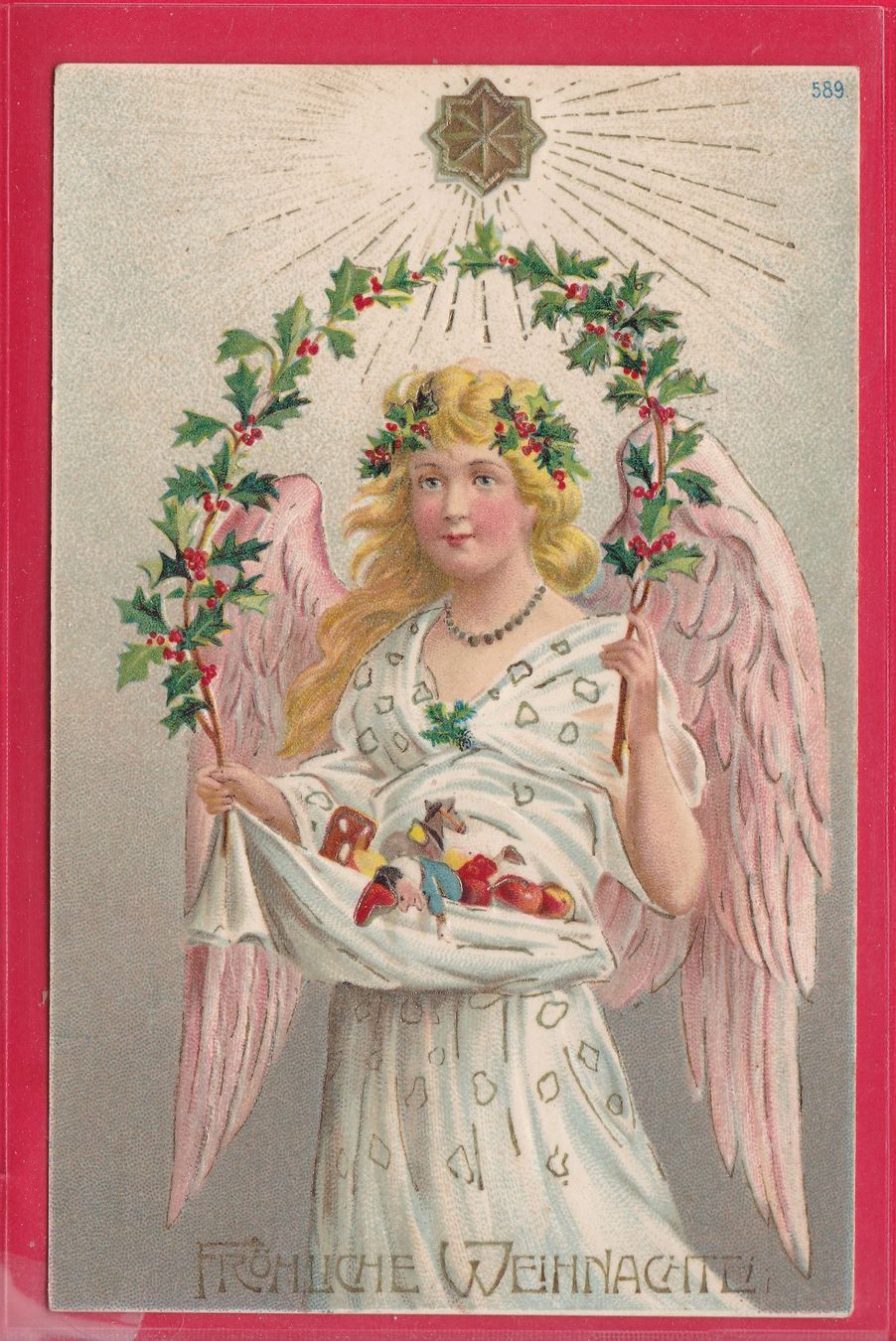 Cartoline postali: PRÄGE - ENGEL - WEIHNACHTSKARTE, 26.12.1907 – Usato da Oberrieden venduto da Gebirgsstelze