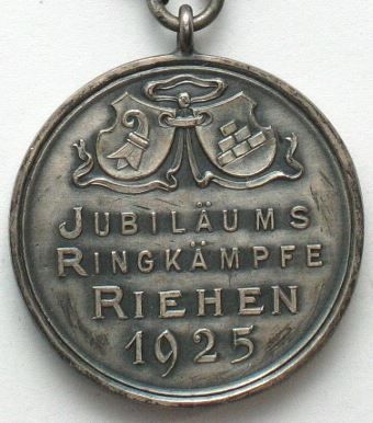 Medaglie: RIEHEN 1925 JUBILÄUMS RINGKÄMPFE Medaille – Usato da Riehen venduto da sesambestcoins2004 2