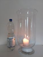 grosses klassisches Windlicht aus Glas, Höhe ca. 41 cm
