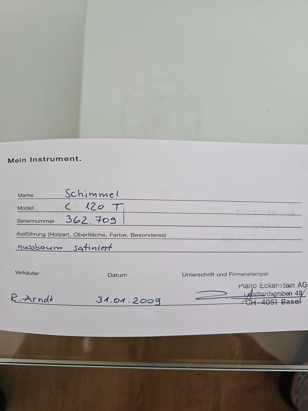 Strumenti musicali: Klavier Schimmel – Usato da Allschwil venduto da stella1977 3