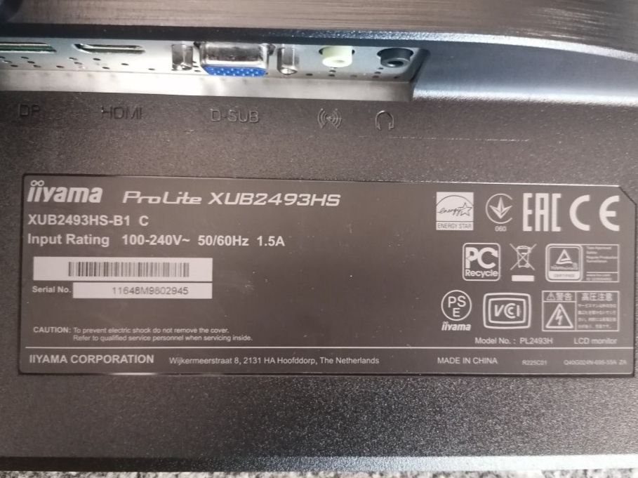 Iiyama Monitor: Iiyama ProLite XUB2493HS 23.8" IPS Bildschirm Computer – Usato da Altendorf venduto da csr_w6nk 2