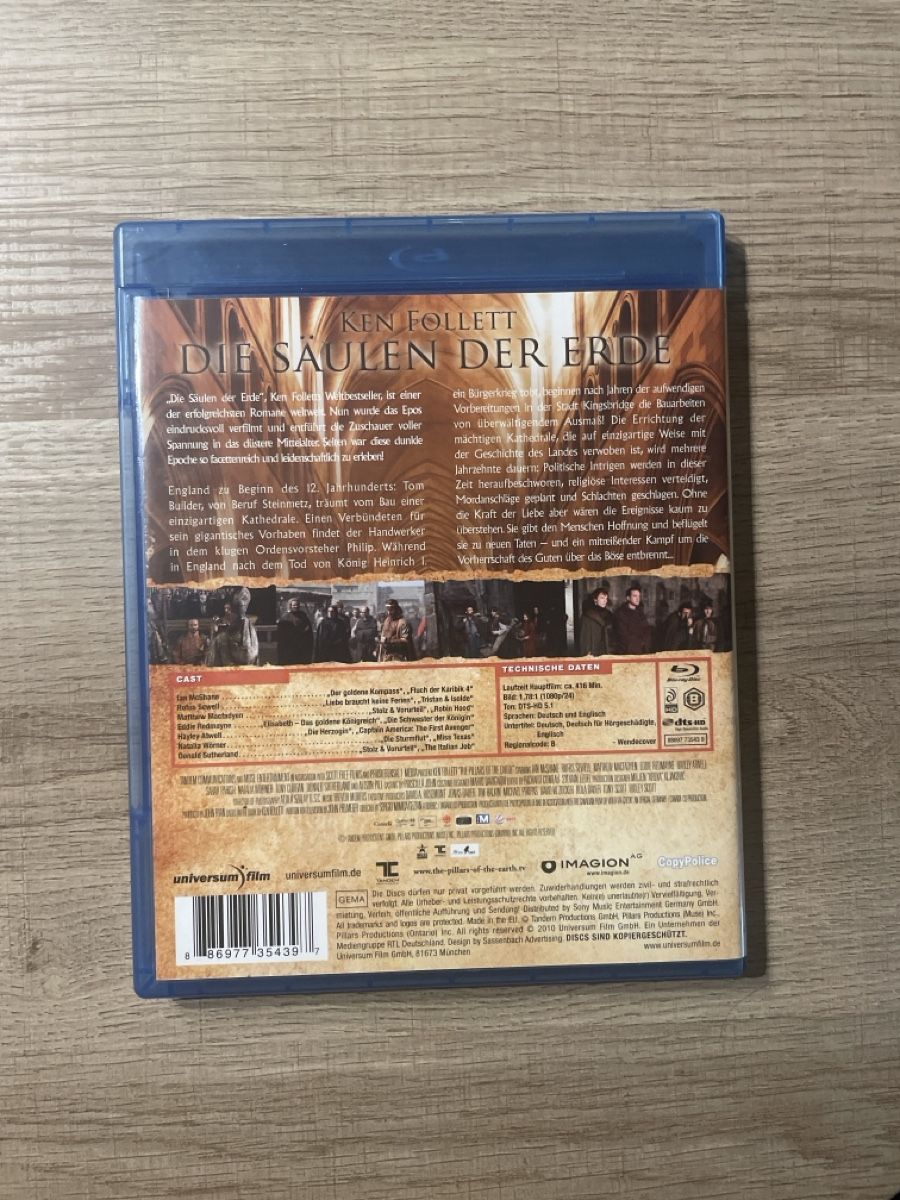 Tutti i DVDs: Die Säulen der Erde Komplette Serie BluRay – Usato da Hagendorn venduto da masterchieff 1