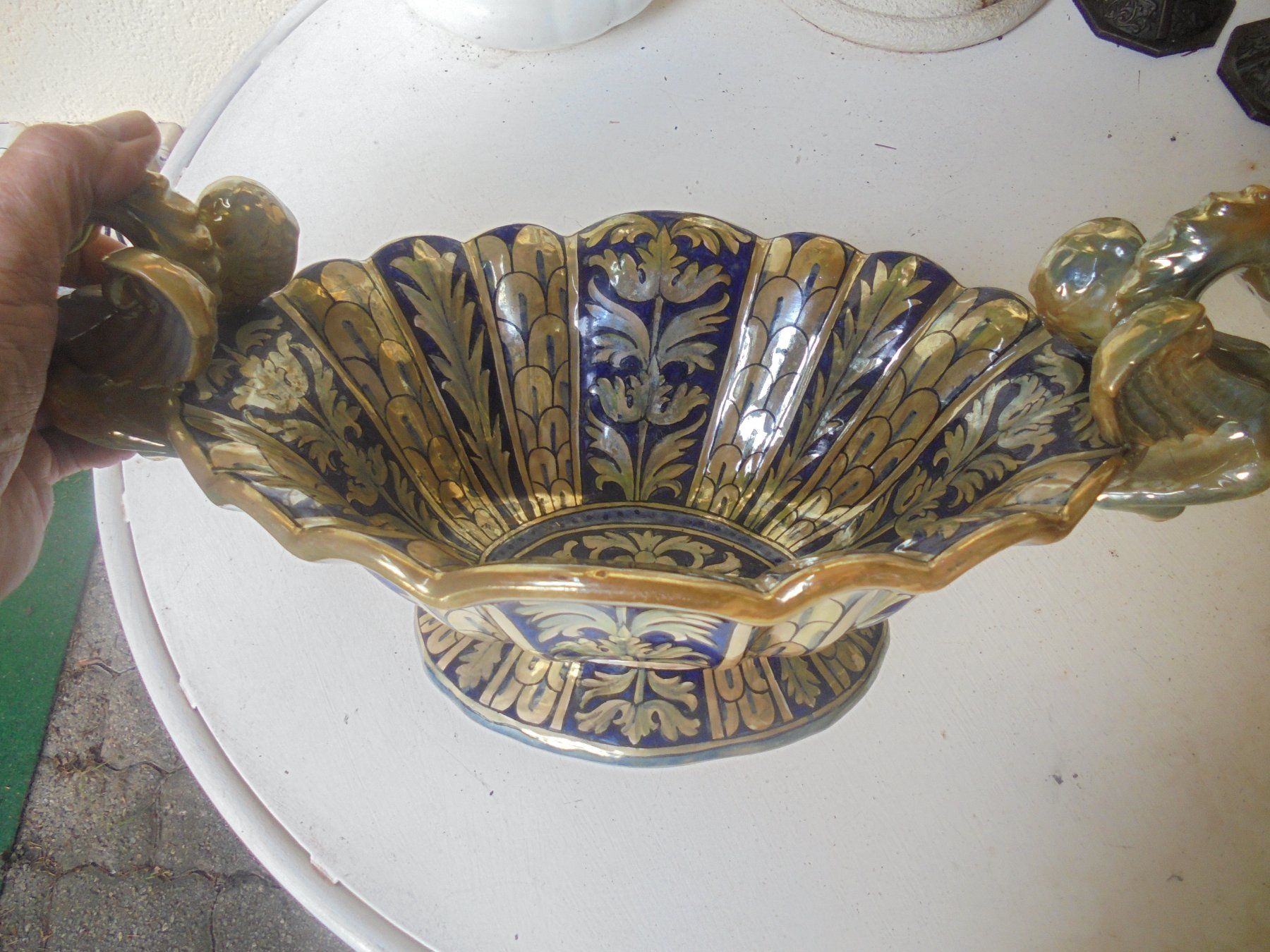 Schalen: Alte, Grosse Früchteschale von ca. 1950-60 – Gebraucht aus Camorino von Hunpete 6