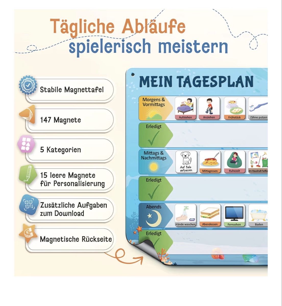 Lavagne: Tagesplan Magnettafel Kinder – Usato da Baar venduto da saelisilbaer 1