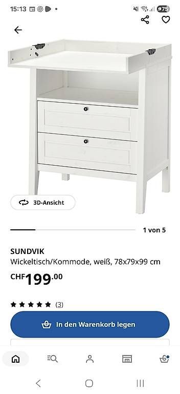 Ikea Fasciatoi & Accessori: Ikea Sundvik Kommode/Wickeltisch – Usato da Hefenhofen venduto da smeili1991 2
