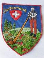 Vintage Badge Wappen Switzerland gross ST. GALLER STICKEREI
