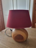 Lampe de table, pied en bois massif