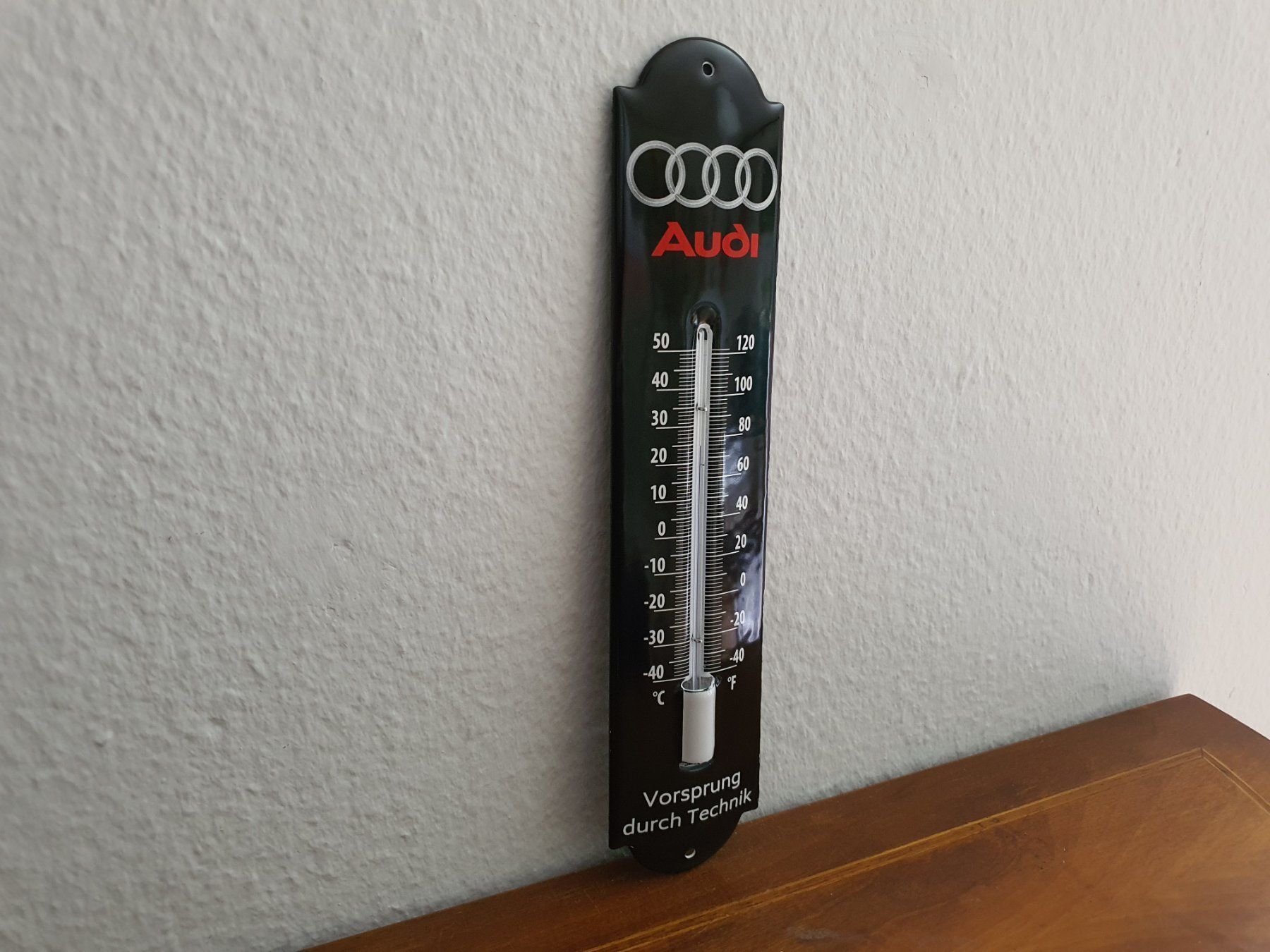 Schilder: Emailschild AUDI Automobil Logo Thermometer Emaille Schild – Neu (gemäss Beschreibung) aus Schaffhausen von  6