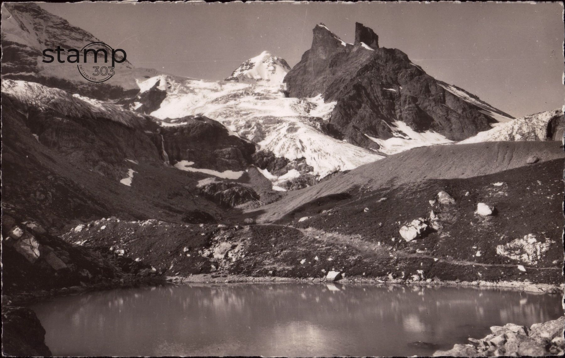 Cartoline postali: 1955 AK Oberhornsee am Tschingelgletscher – Usato da Eggersriet venduto da stamp303