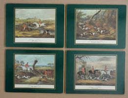 Vintage Tischsets 4-er 30cmx22cm Lady Clare mit Jagdszenen