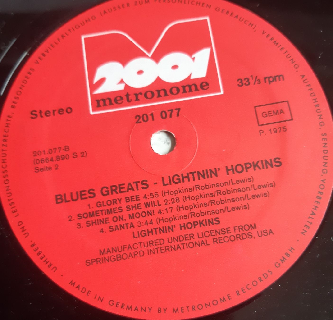 Dischi in vinile: SAM LIGHTNIN HOPKINS: Blues Greats 4 – Usato da Frick venduto da kyb_yq8h 3