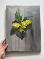 Gemälde Gelbe Zitronen Acryl auf Leinwand Ivonne Wild