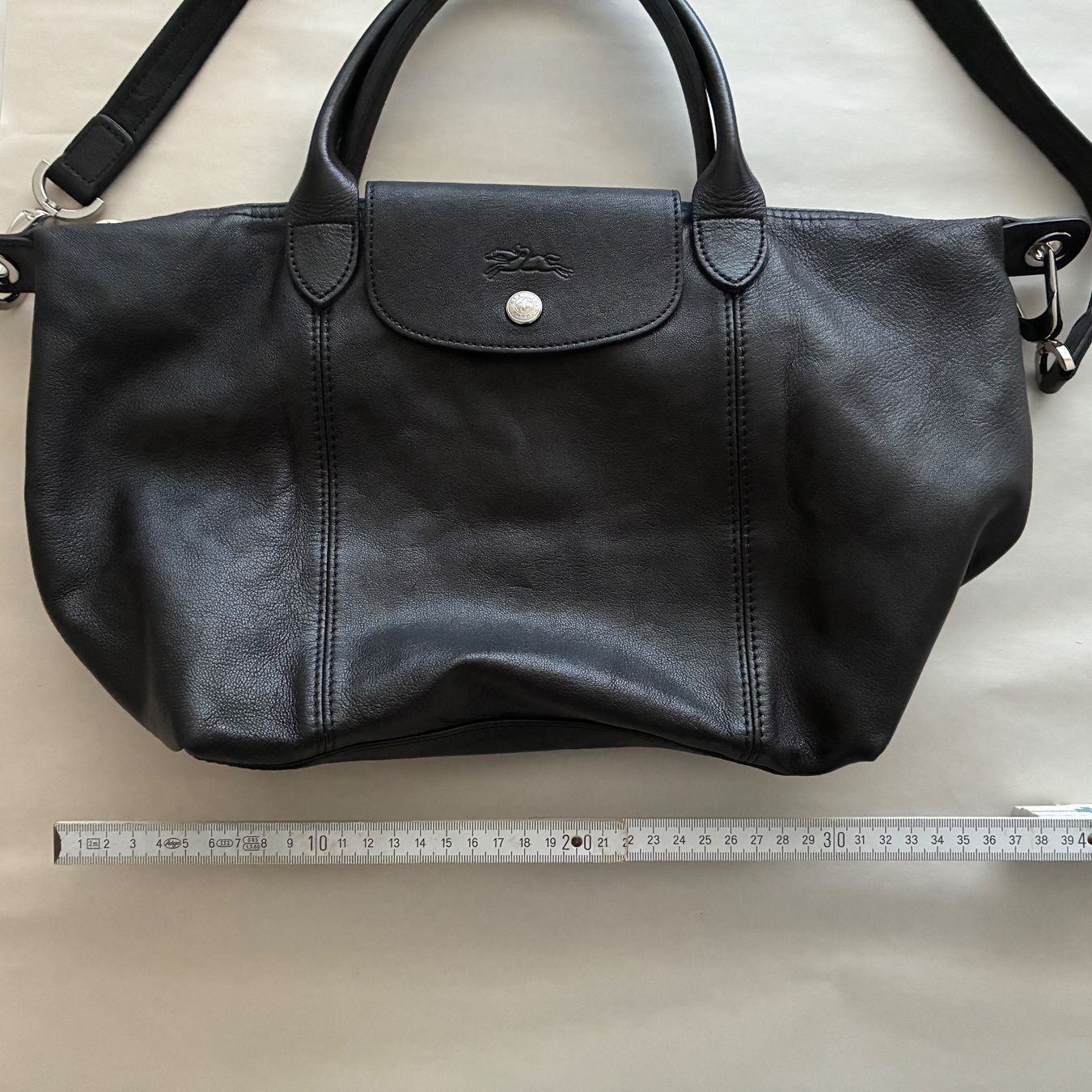 Longchamp Borse: Longchamp Le Pliage Cuir S Leder schwarz + Gurt – Usato da Bern venduto da wayneswiss 1
