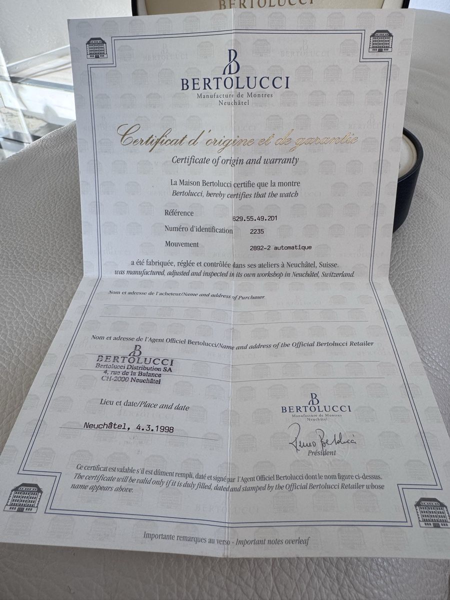 Orologi: Montre Bertolucci vintage  – Usato da Ste-Croix venduto da Sweety10 4