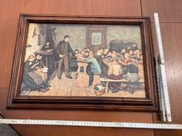 Bild gerahmt Schulmotiv Albert Anker