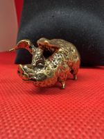 Deko Figur Schwein aus Messing massiv 