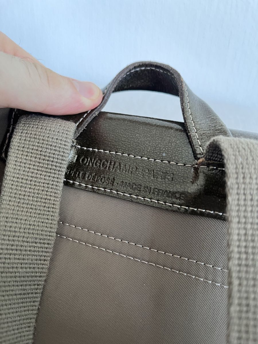 Longchamp Zaini: Longchamp backpack brown patent leather nylon used – Usato da Lausanne venduto da Danash 6