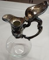 Spezielle WeinKaraffe mit versilberter Ausguss/ Rarität