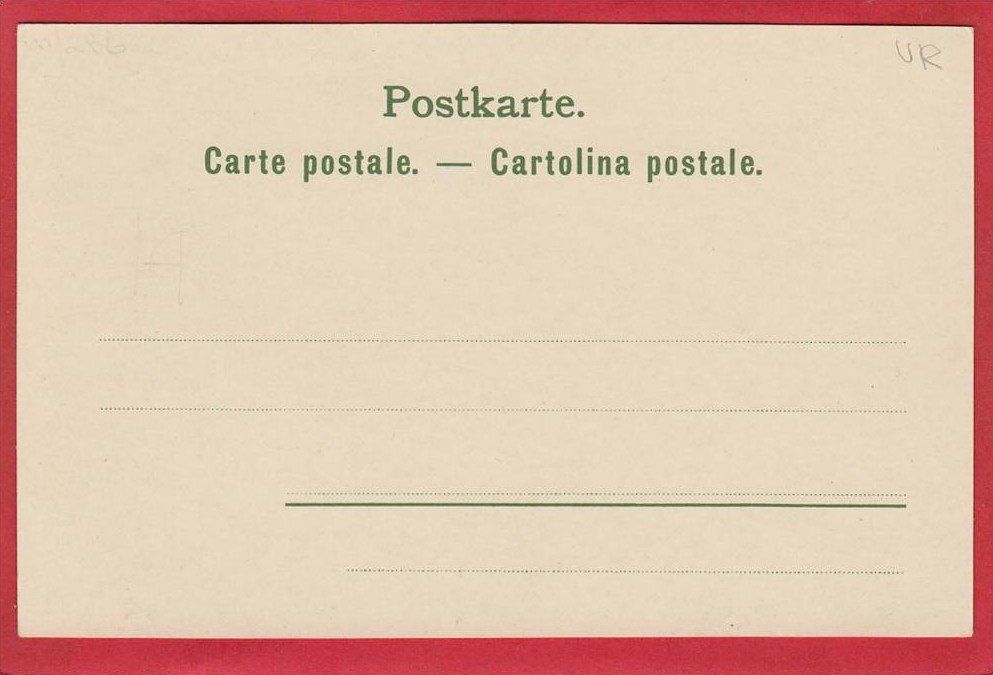 Cartoline postali: ANDERMATT, LITHO 1897 / 1905 – Usato da Grüningen venduto da Kartenlaube 1