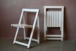 Paire chaises pliantes design italien blanc 60s