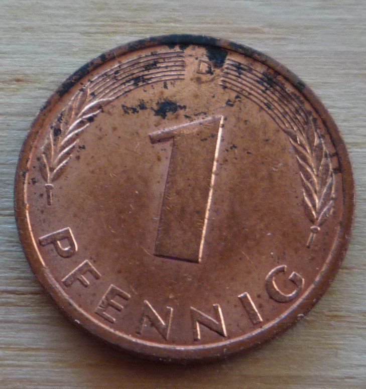 Tutti le monete: 1 Pfennig BRD, 1989 – Usato da Rieden SG venduto da Brockehuesli 1