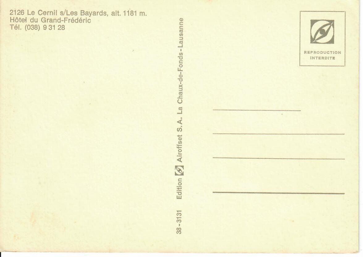 Cartoline postali: Le Cernil s/Les Bayards – Usato da Hochdorf venduto da Ziegel-16 1