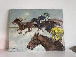 Bild Pferderennen von W.Monticelli 70er Jahre