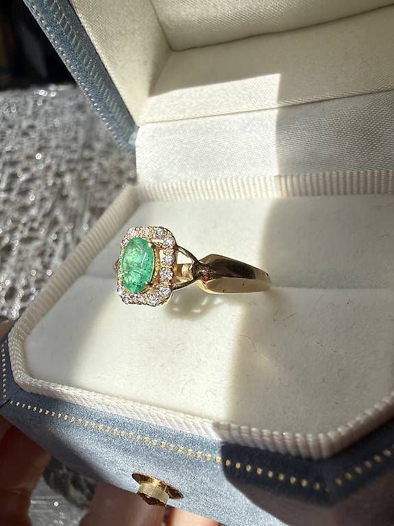 Anelli: Eleganter Smaragd Ring mit Diamanten – Usato da Thalwil venduto da han_2b8c 2
