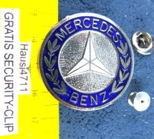 MERCEDES BENZ LOGO GROSSS 40mm 2NÄGEL-PIN ENAMEL GEPRÄGT 4cm
