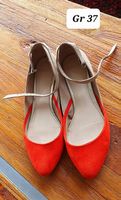 Damenschuhe Ballerinas rot beige Grösse 37