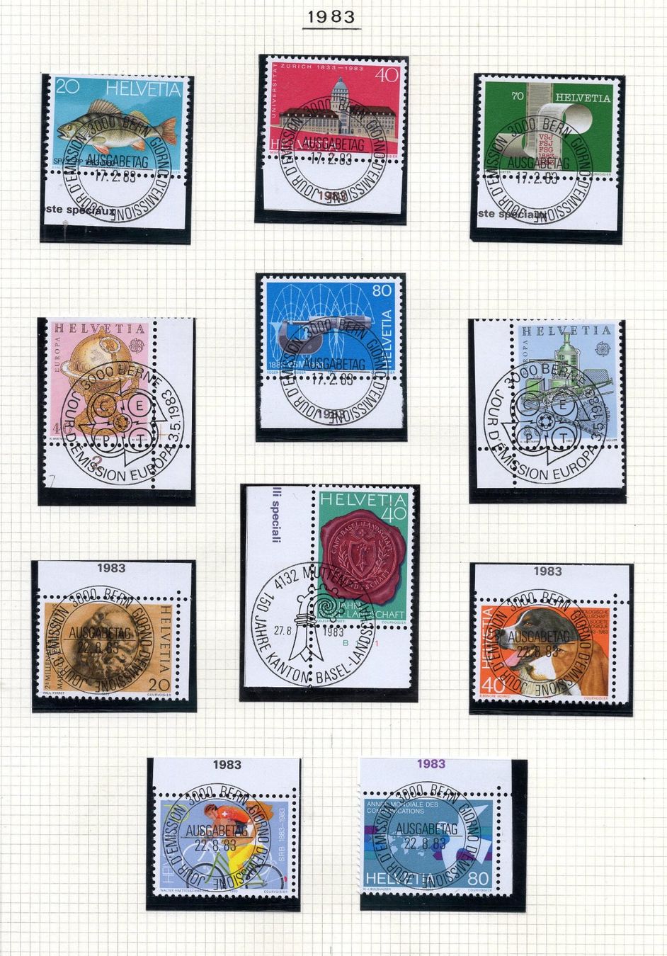 Alle Briefmarken: R2566  /  1983-1985 obl. centrales 1er jour – Neu (gemäss Beschreibung) aus Ste-Croix von MONT-TAGNAC