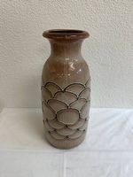 Vintage Scheurich Keramik Vase mit Reliefmuster, W. Germany