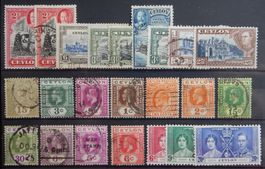 Ceylon British Lot mit alten Werten