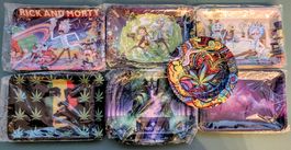 7x Rolling Tray Set/ verschiedene Motive/ Rick and Morty uvm