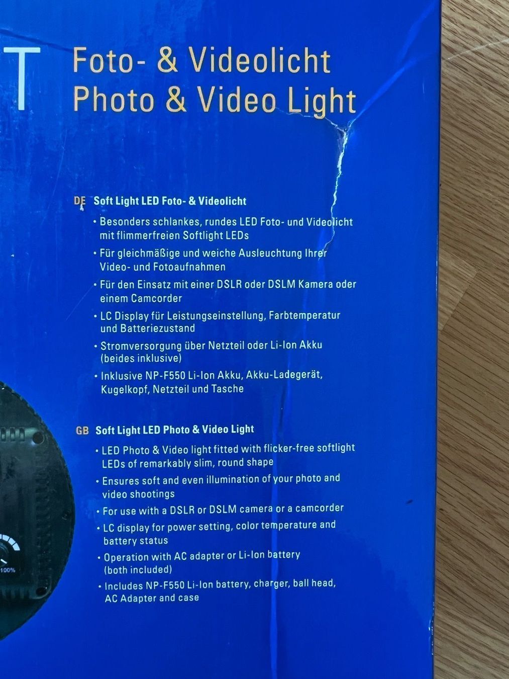 Lampade: Dörr SL-300 LED Soft Light Videolampe, Videolicht, Ringlight – Nuovo e nell'imballaggio originale da Tafers venduto da JP911 1