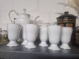 6er Set Becher Porzellan weiss Royal Tettau