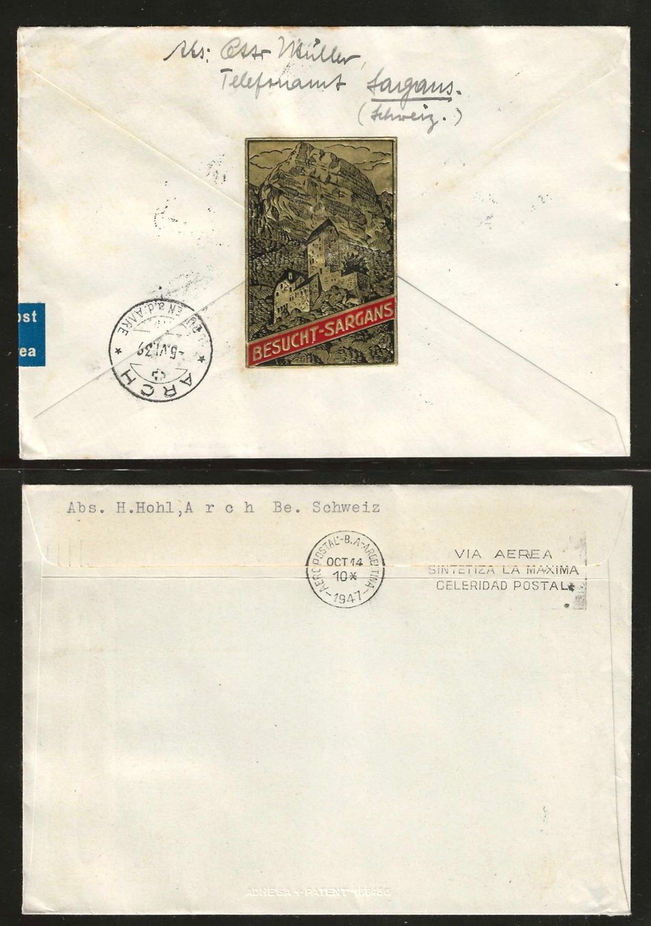 Tous les timbres: 1939 + 1947 : 2 CH Flugpost Briefe – D'occasion à Gümligen par Geniusbuy 1