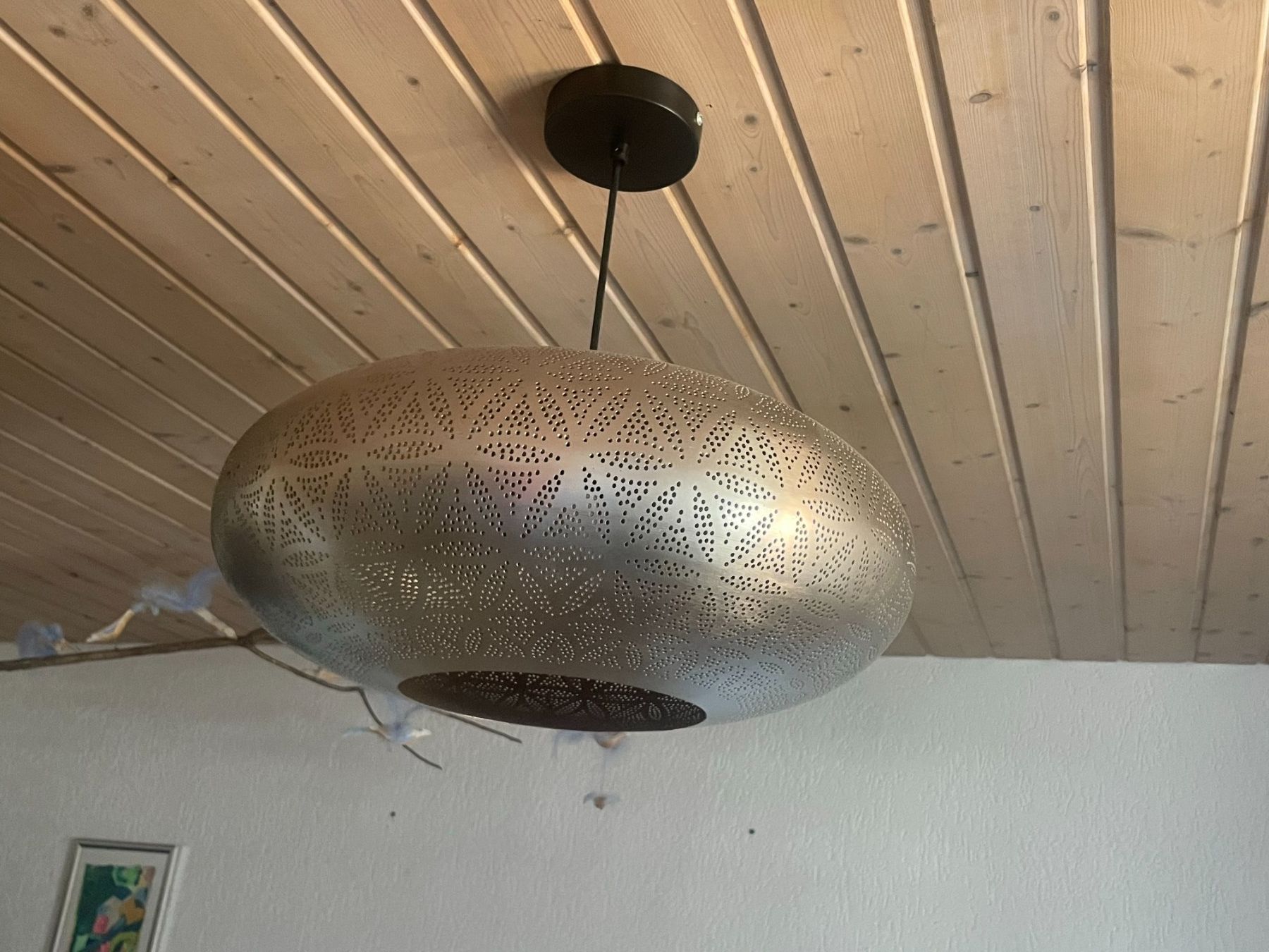 Lampadari & plafoniere: Deckenlampe Metall silberfarben mit Lochmuster – Usato da Teufenthal AG venduto da sleeepless1987